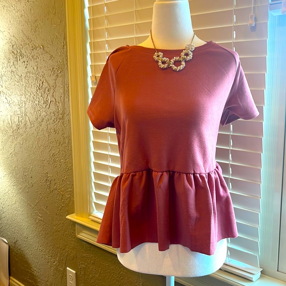 Rusty pink peplum top